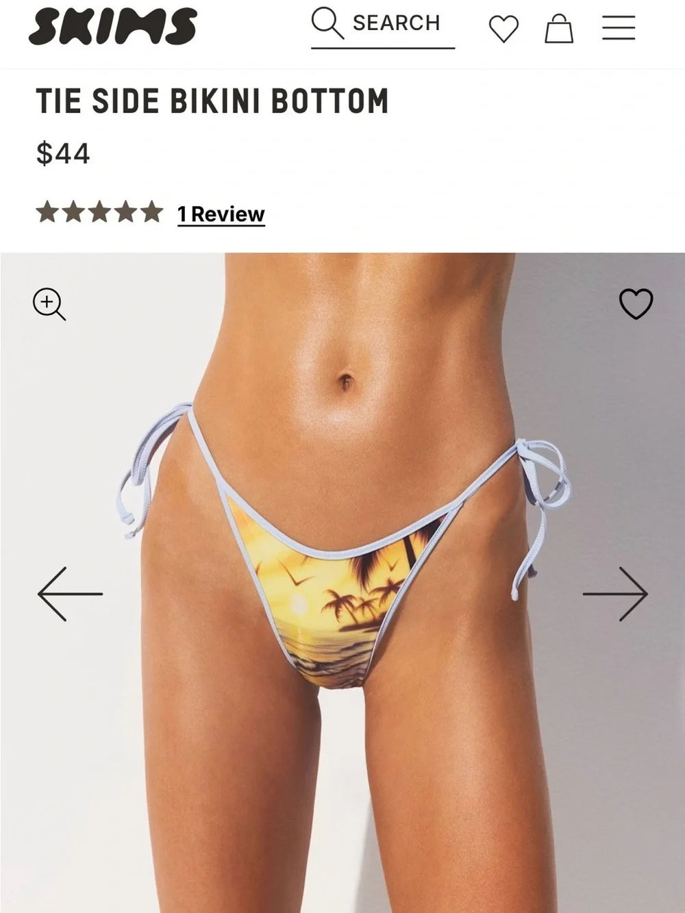SKIMS Signature Swim Tie Side Bikini Set - Beach Scene NWT
